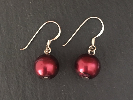 Red Bead Earrings image 0
