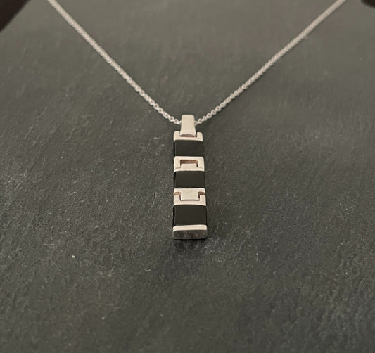 Black Onyx and Silver Pendant image 1