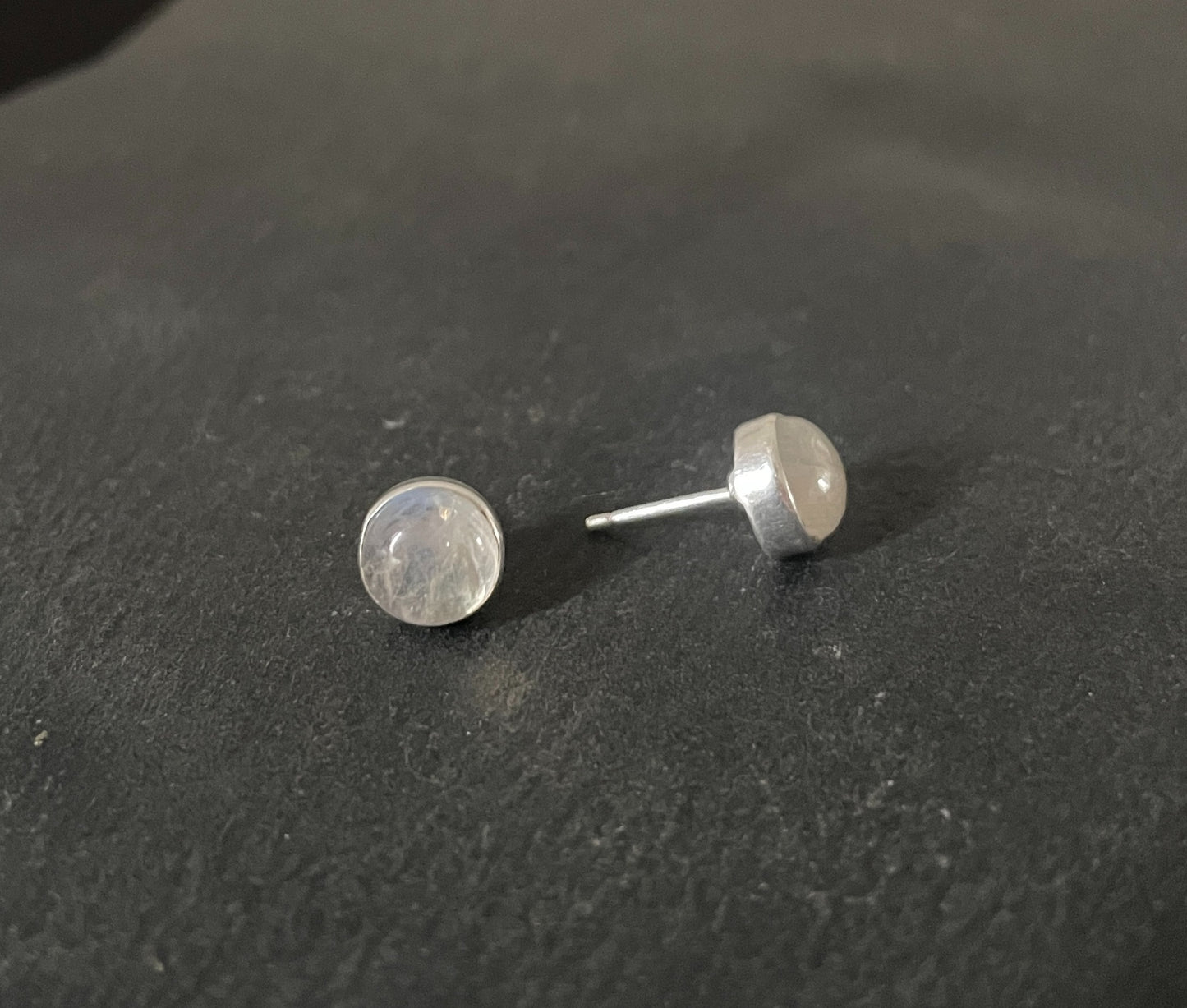 Moonstone Round Stud Earrings image 1