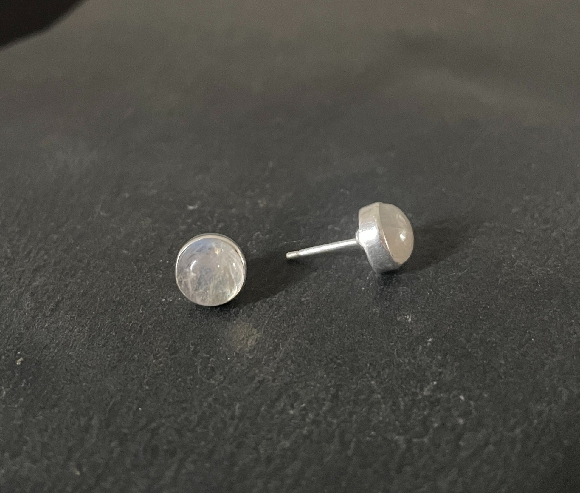 Moonstone Round Stud Earrings image 1