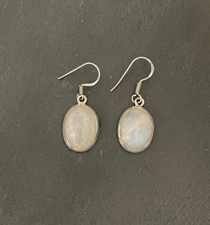 Oval Moonstone Earrings image 0