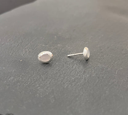 Mother of Pearl Oval Stud Earrings image 1