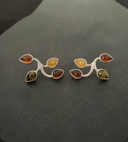 Large Amber Stud Earrings image 0
