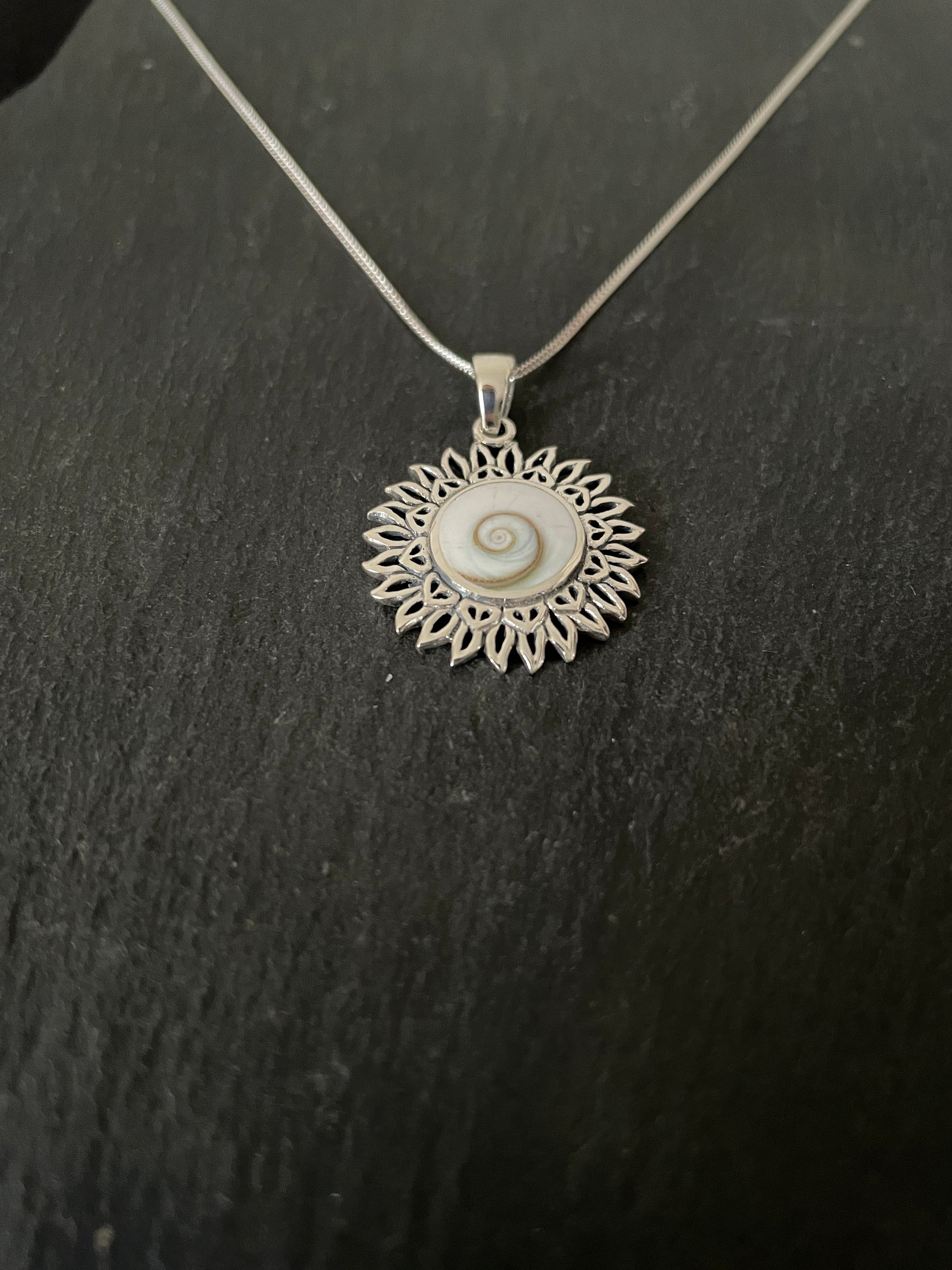 Shiva Shell and Silver Pendant image 1