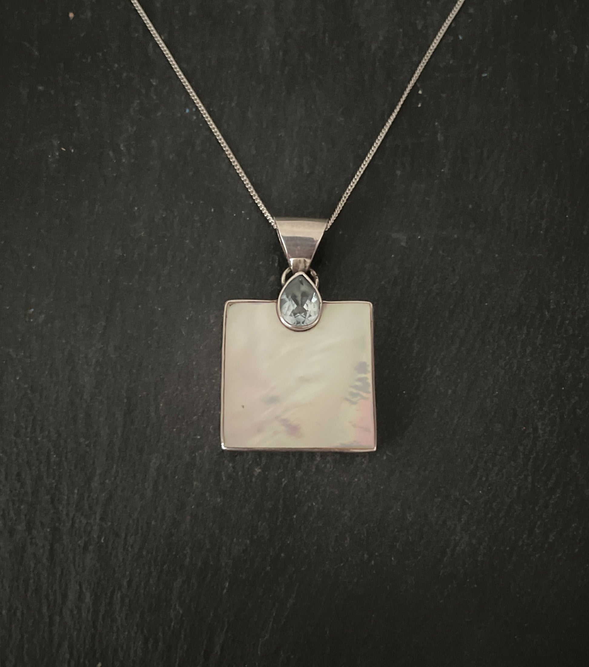 Blue Topaz and Mother of Pearl Pendant image 0