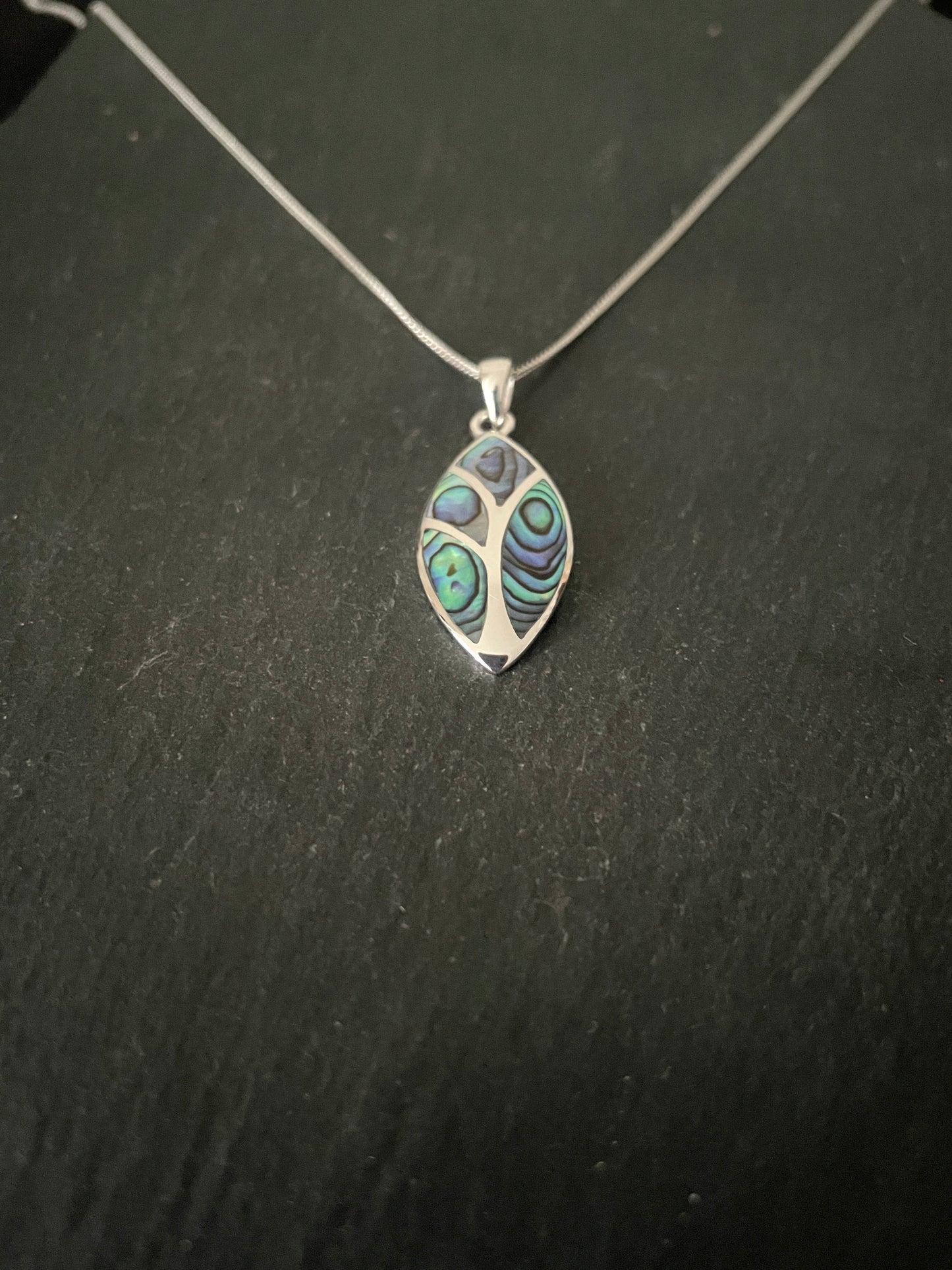 Paua Shell and Silver Pendant image 1