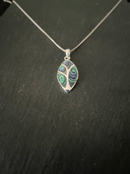 Paua Shell and Silver Pendant image 1