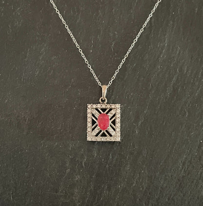 Ruby and Cubic Zirconia Pendant image 0