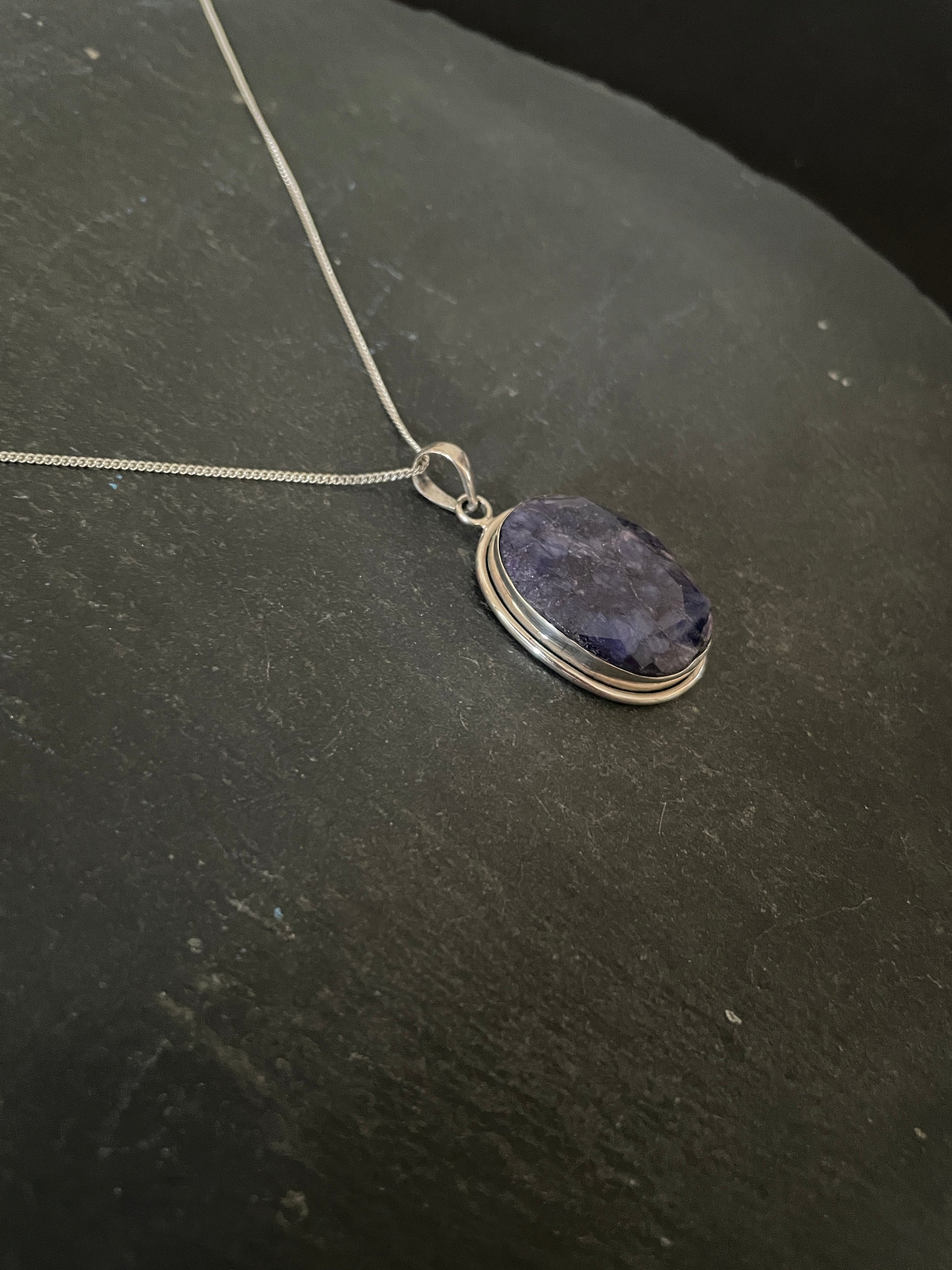Sapphire Oval Pendant image 2