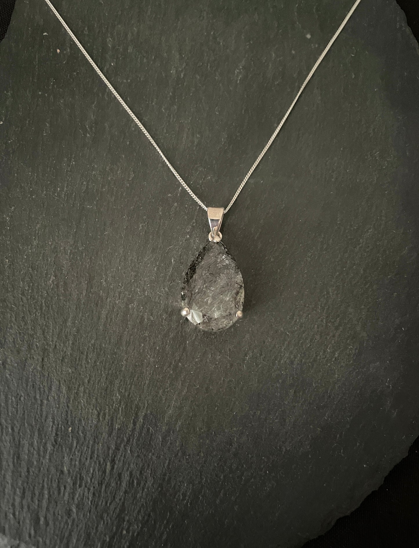 Rutile Quartz Teardrop Pendant image 0