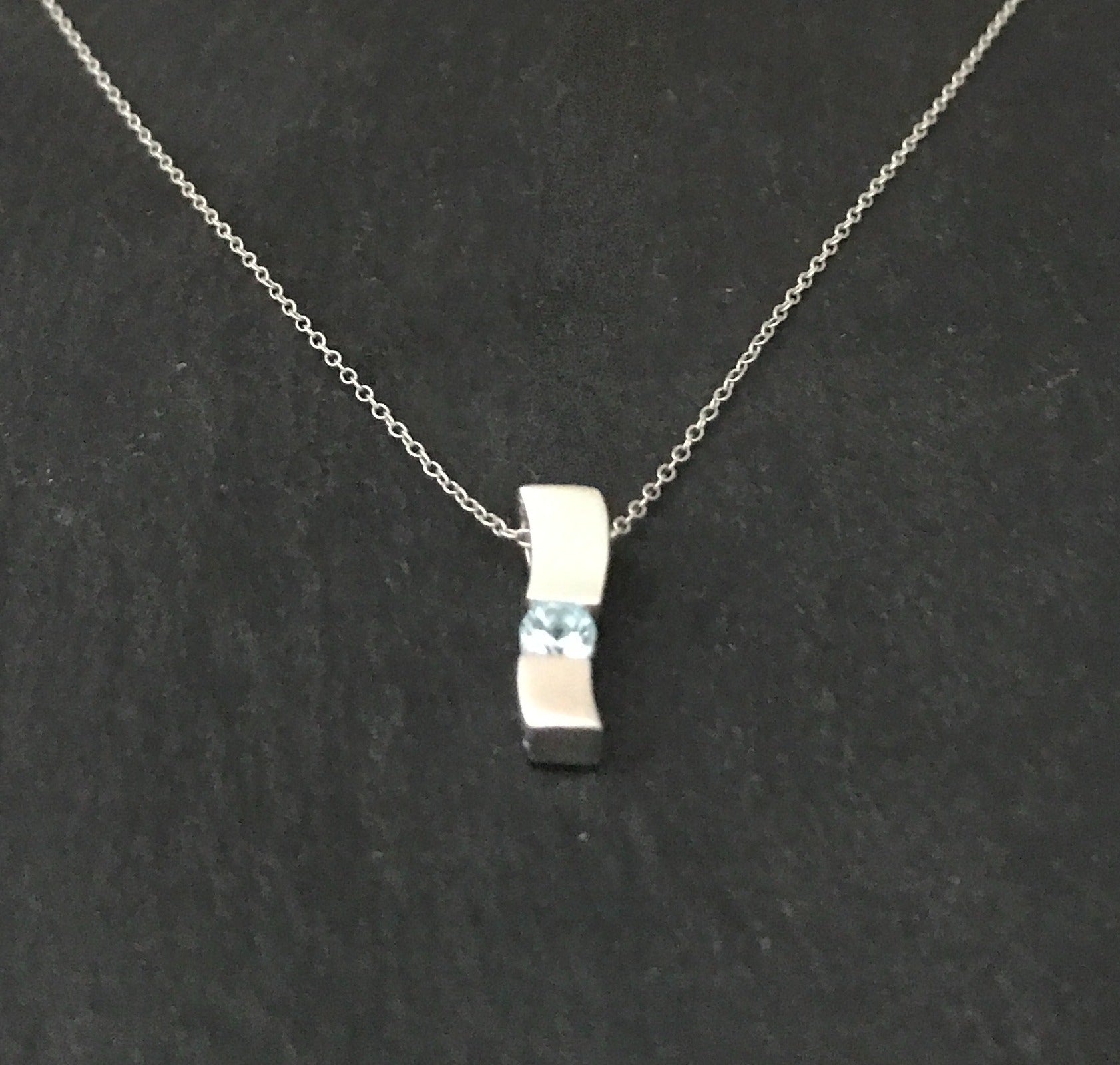 Blue Topaz and Silver Pendant image 3