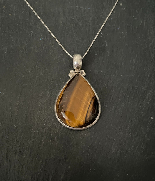 Tiger's Eye Teardrop Pendant image 0
