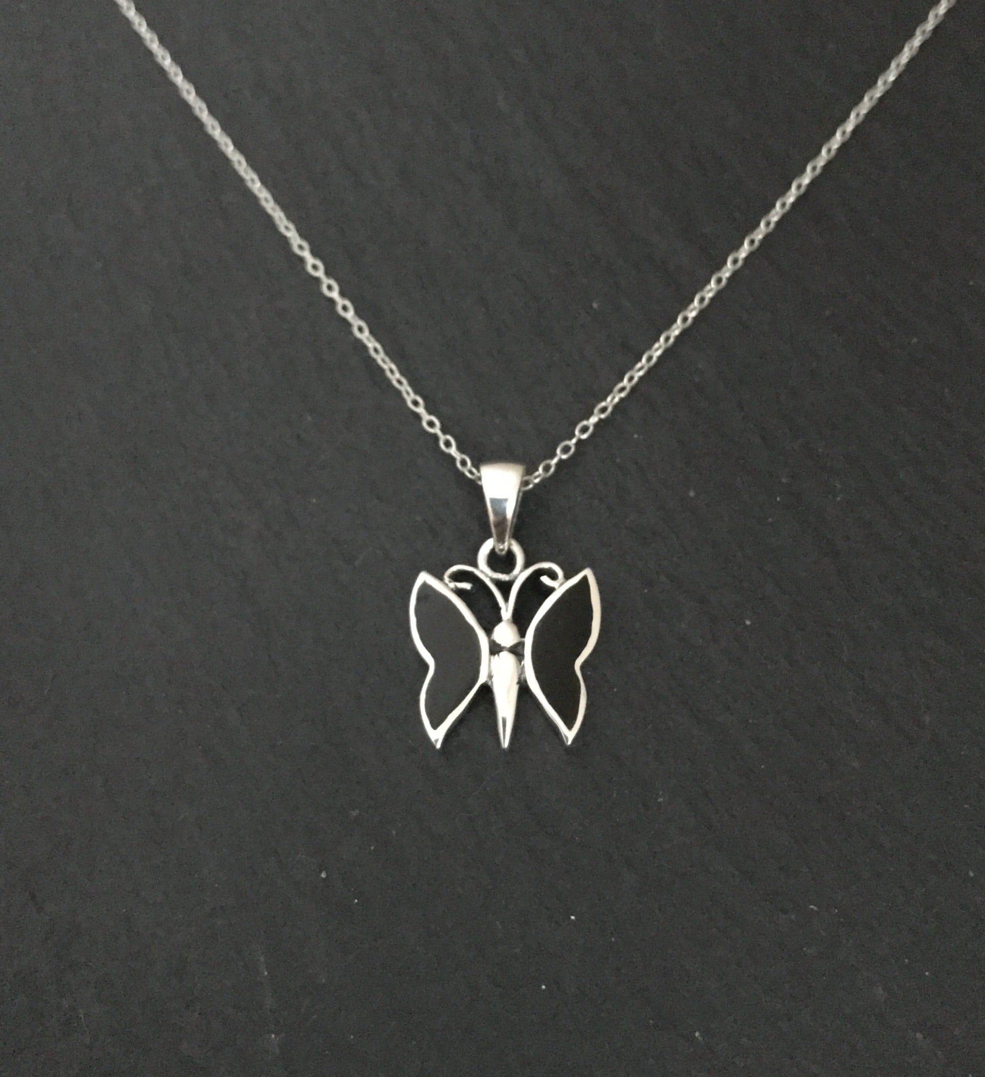 Black Onyx Butterfly Pendant image 0