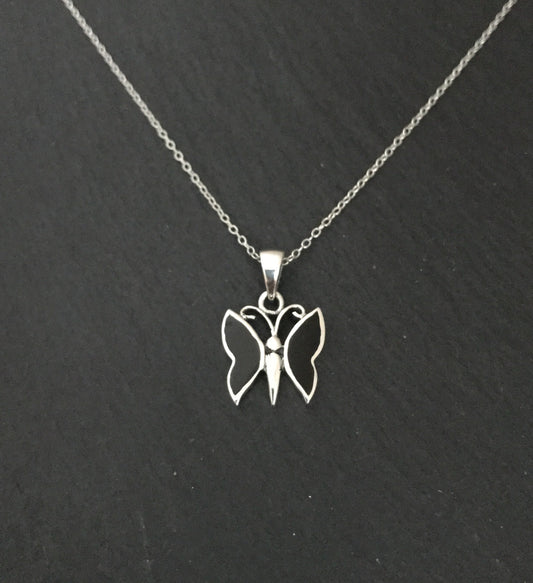 Black Onyx Butterfly Pendant image 0