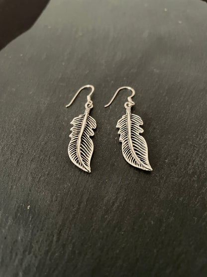 Silver Feather Earrings image 1