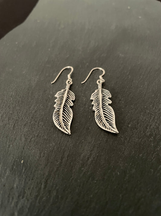 Silver Feather Earrings image 1