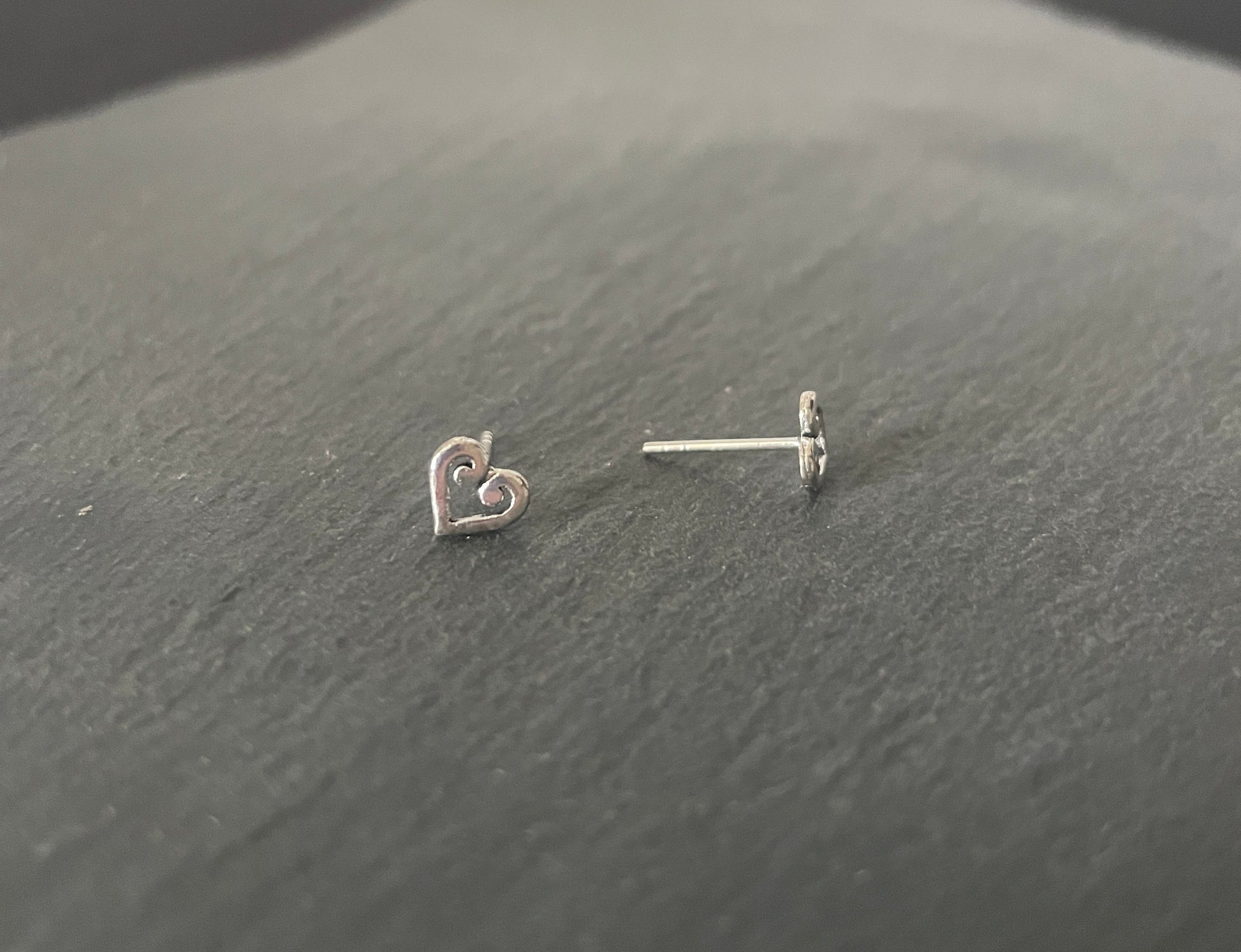 Silver Heart Studs image 1