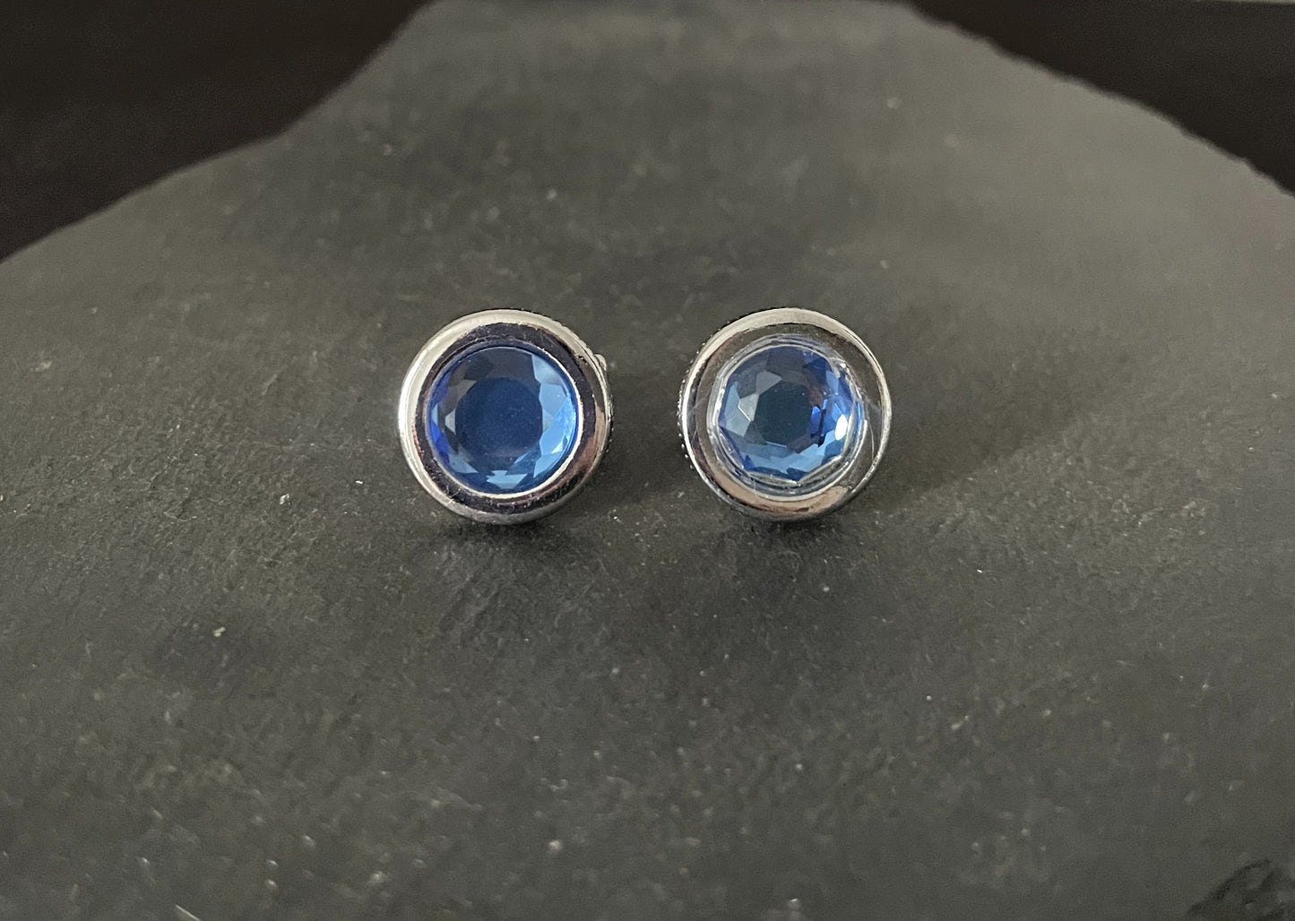 Round Blue Cufflinks image 0