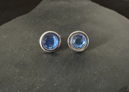 Round Blue Cufflinks image 0