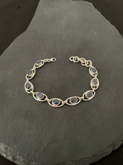Sapphire and Silver Oval Bracelet image 2