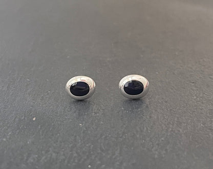 Black Onyx Oval Stud Earrings image 0