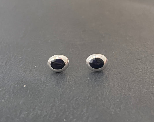 Black Onyx Oval Stud Earrings image 0