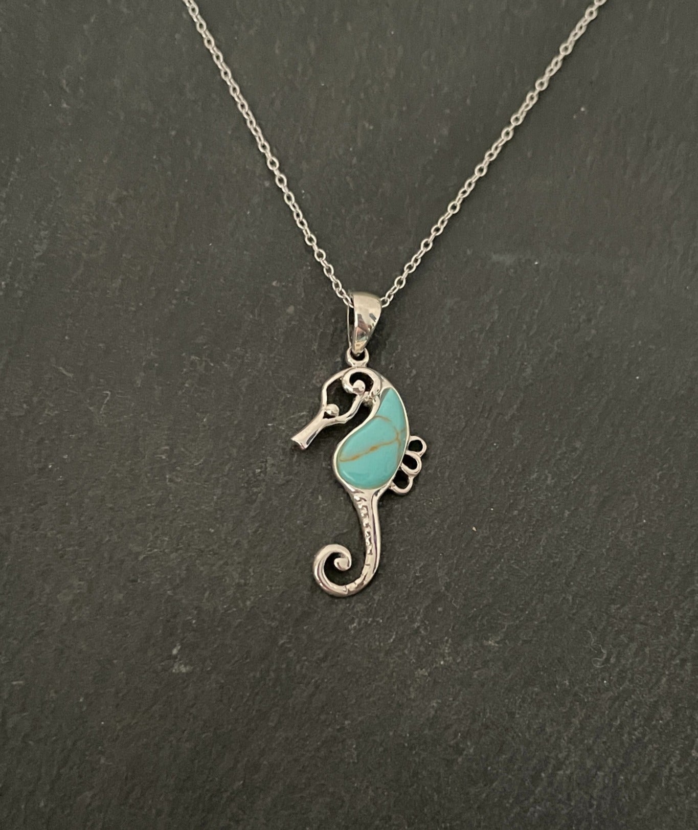 Turquoise Seahorse Pendant image 0