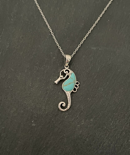 Turquoise Seahorse Pendant image 0
