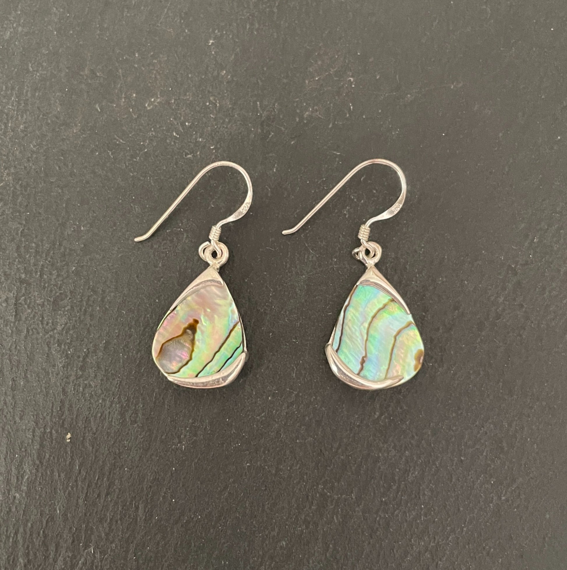 Paua Shell and Silver Earrings image 0