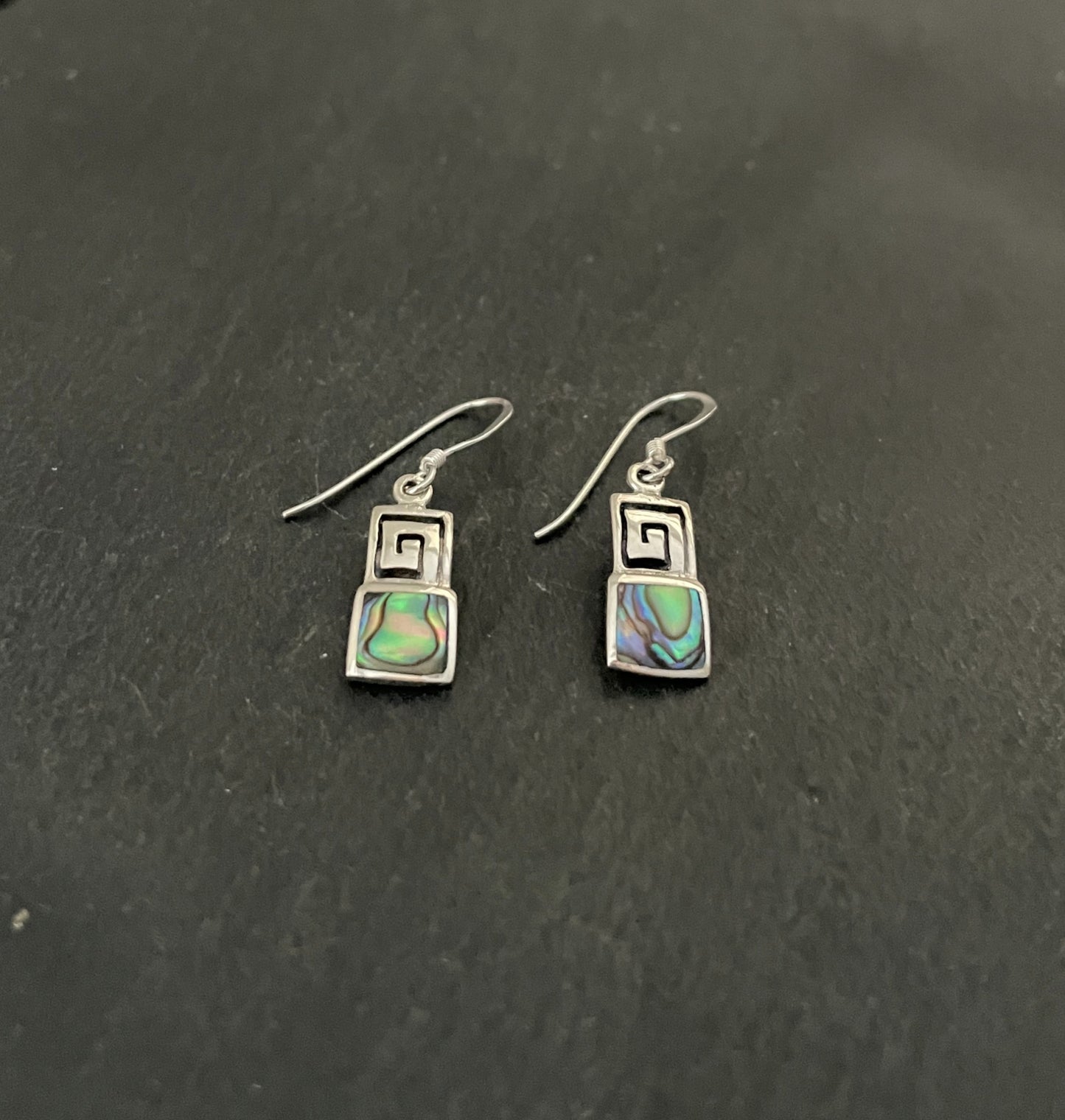 Paua Shell and Silver Earrings image 1