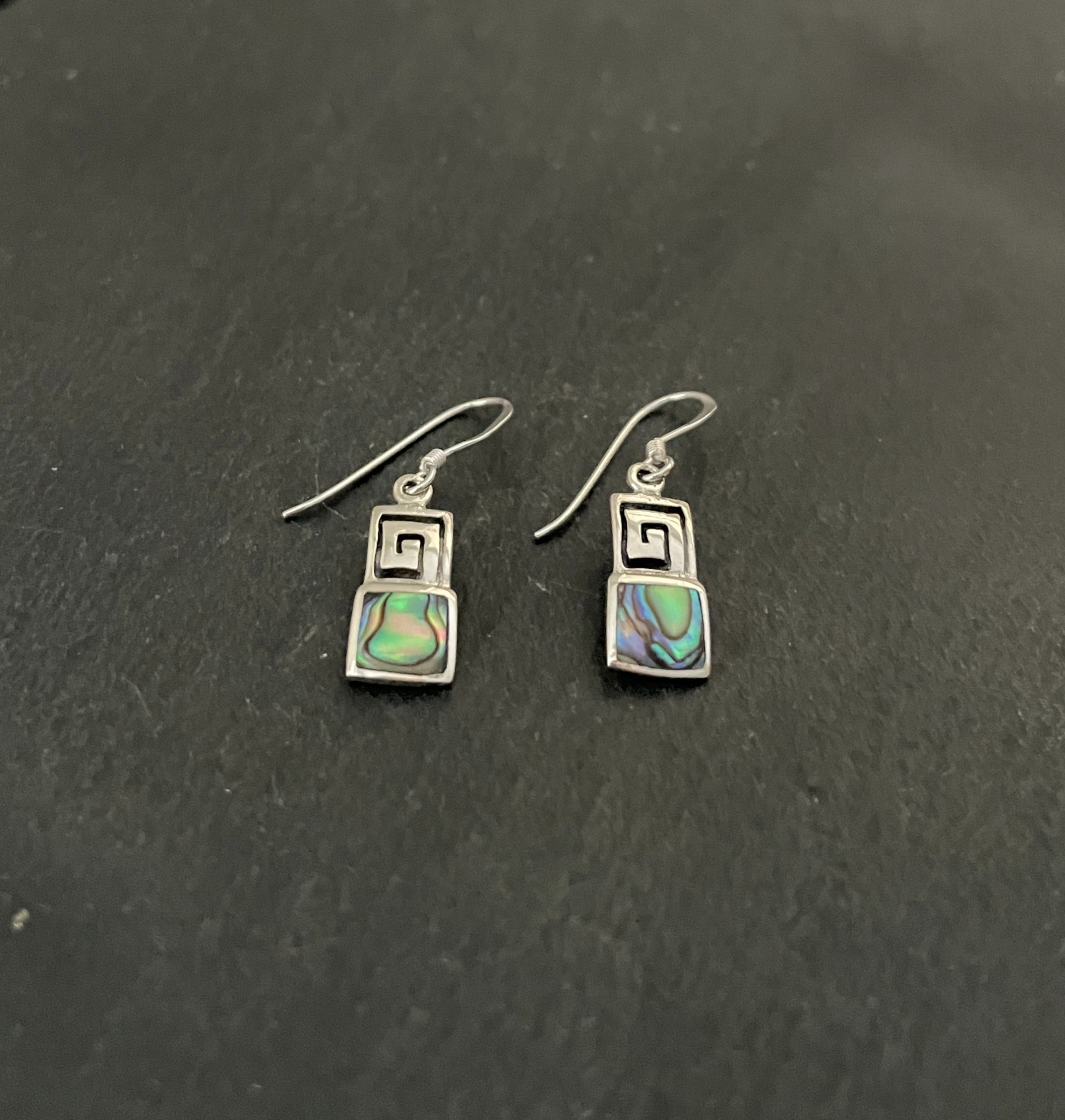 Paua Shell and Silver Earrings image 1