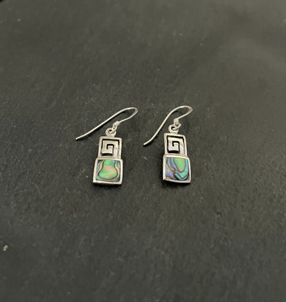 Paua Shell and Silver Earrings image 1