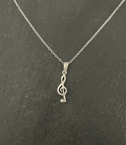 Silver Music Note Pendant image 0