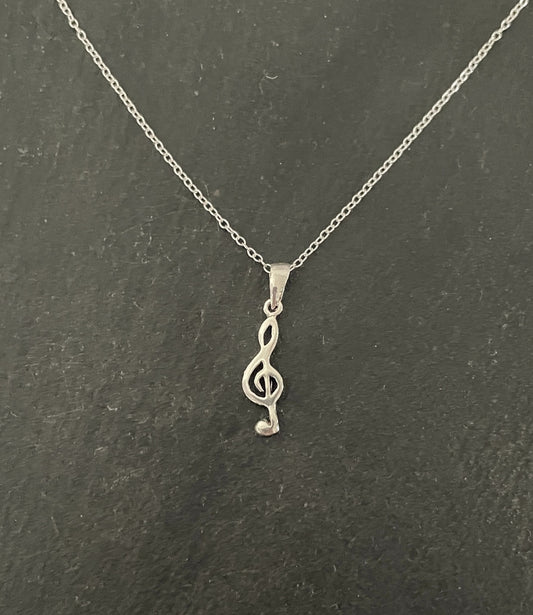 Silver Music Note Pendant image 0