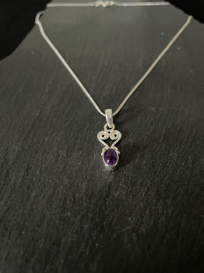 Amethyst and Silver Pendant image 1
