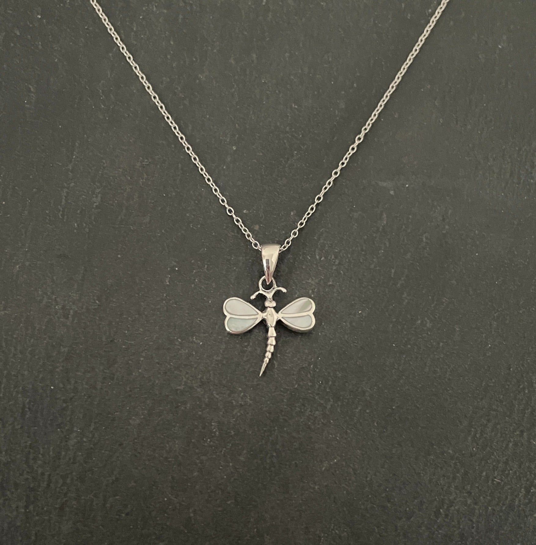 Mother of Pearl Dragonfly Pendant image 0