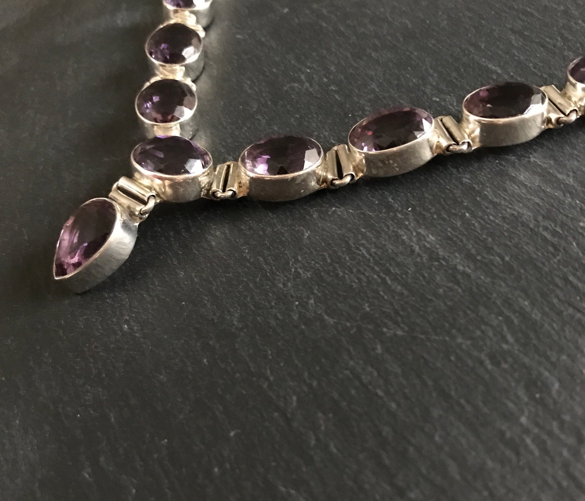 Faceted Amethyst and Silver Necklace image 2