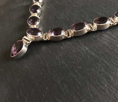 Faceted Amethyst and Silver Necklace image 2