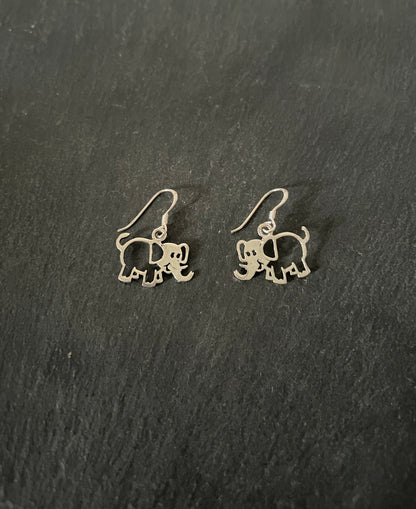 Silver Elephant Earrings image 0