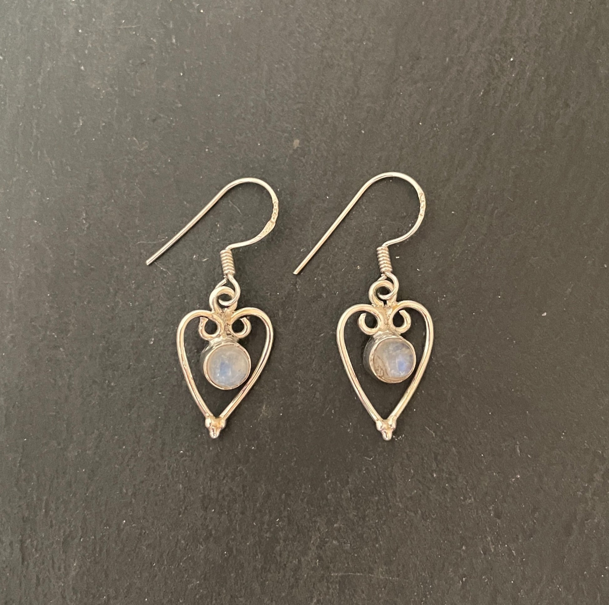 Moonstone Heart Earrings image 0