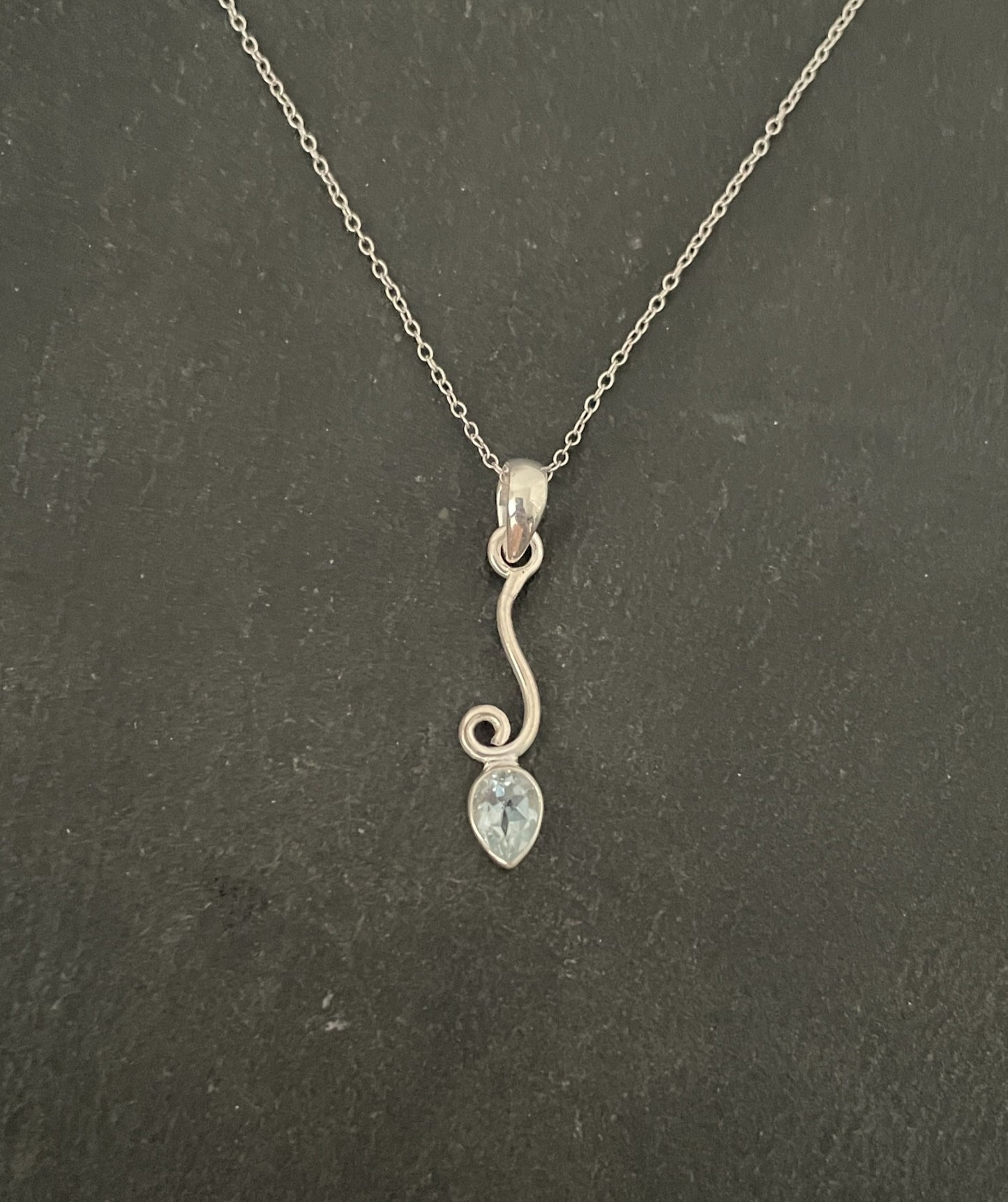 Blue Topaz and Silver Pendant image 0