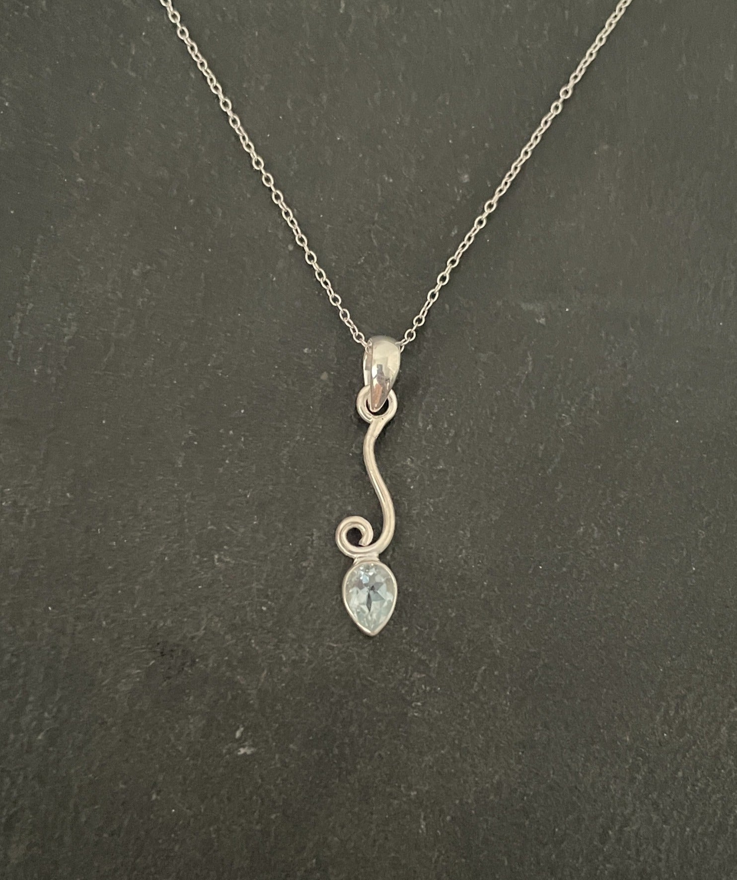 Blue Topaz and Silver Pendant image 0