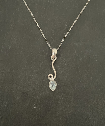 Blue Topaz and Silver Pendant image 0