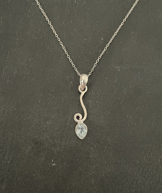Blue Topaz and Silver Pendant image 0