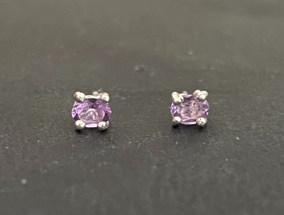 Amethyst Oval Stud Earrings image 0