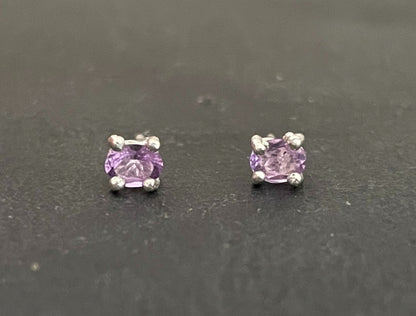 Amethyst Oval Stud Earrings image 0