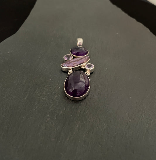 Amethyst and Pearl Pendant image 1