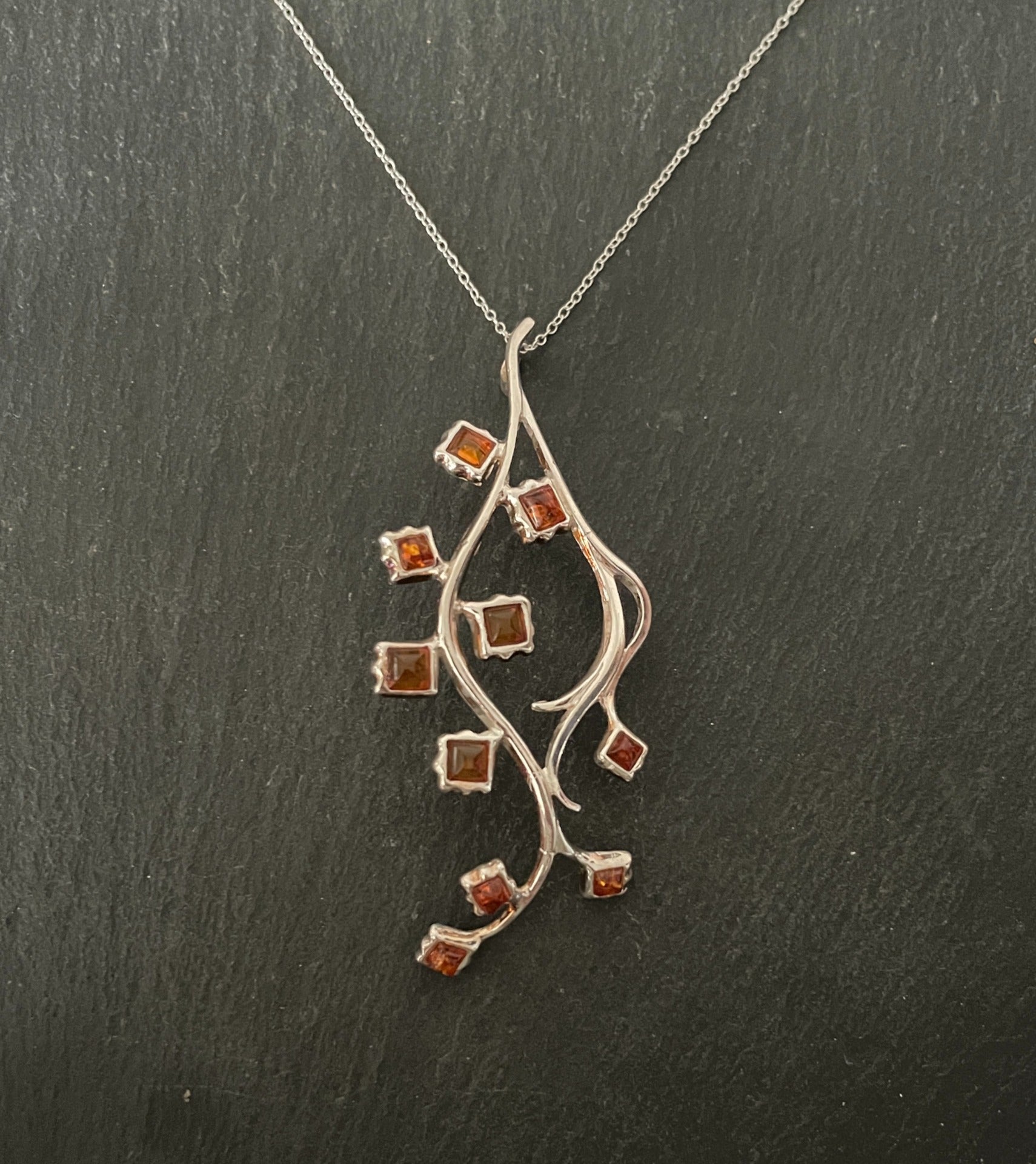 Amber and Silver Pendant image 0