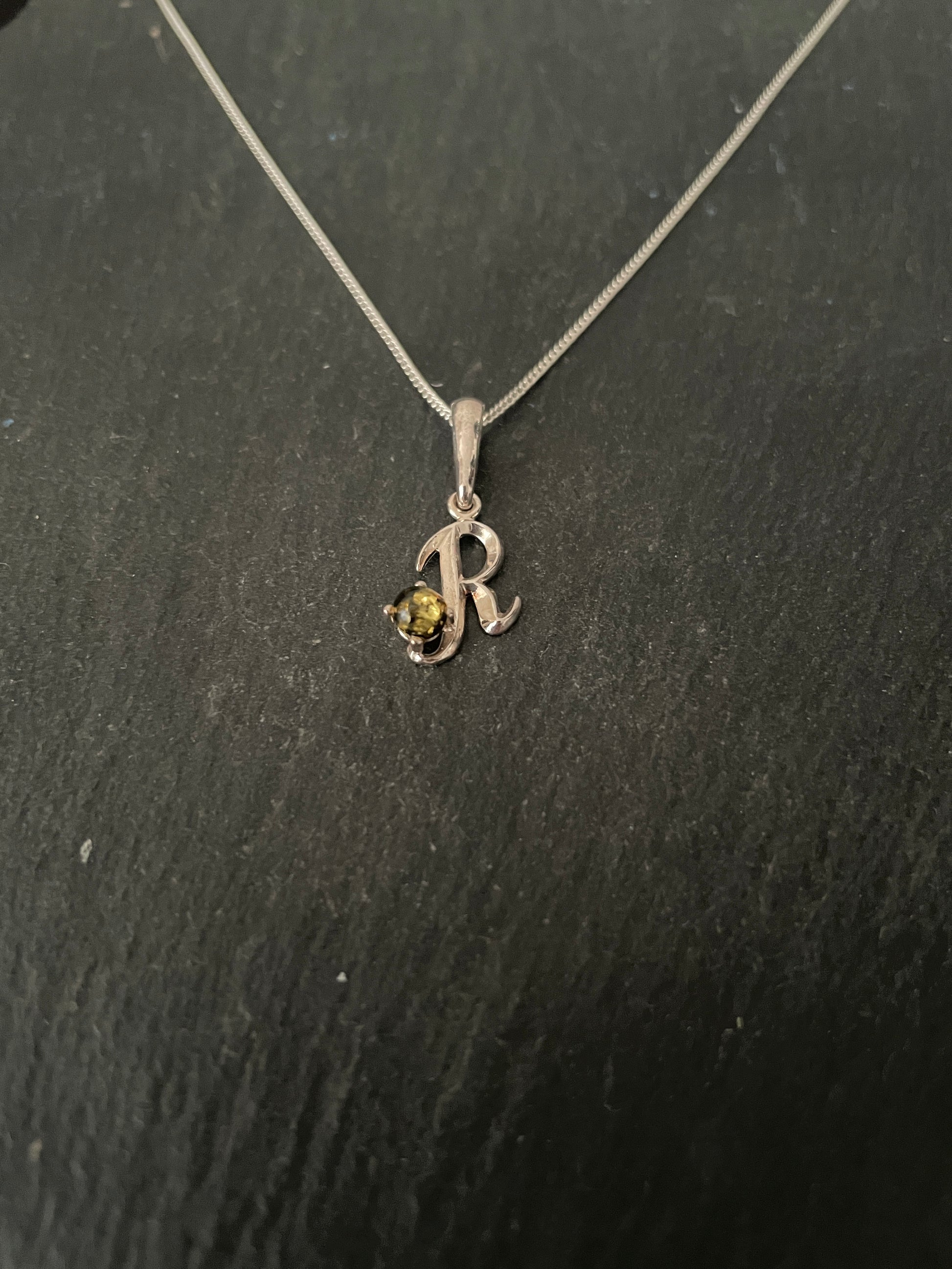 Letter R Amber Pendant image 3