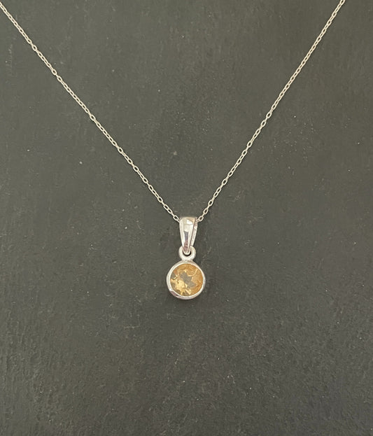 Citrine Round Pendant image 0